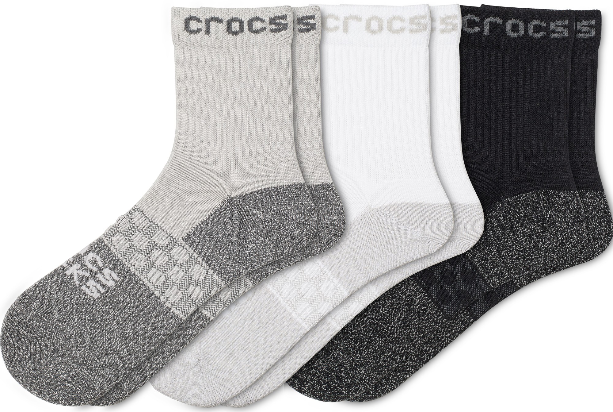 Crocs Adult Quarter Sol 3-Pack Socks | eBay